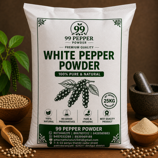 White Pepper Powder 25kg - Branded Packaging